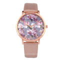 Minimalist  round alloy case PU strap promotion dress lady watch